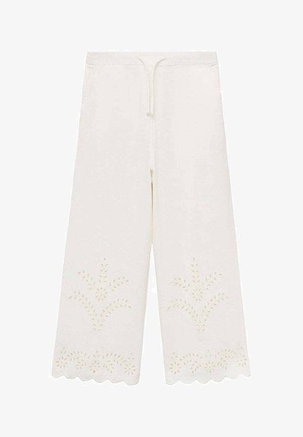 MET BRODERIE ANGLAISE - Trousers - ecru