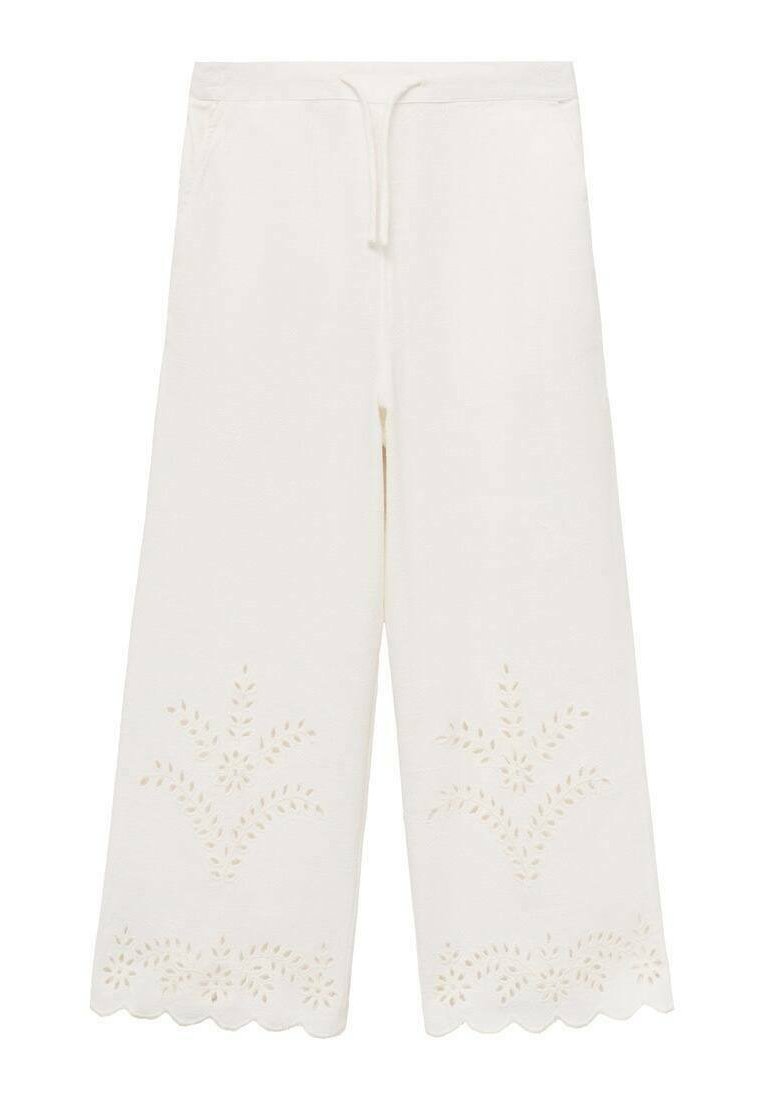 Mango Kids - MET BRODERIE ANGLAISE - Hlače - ecru, Povečajte