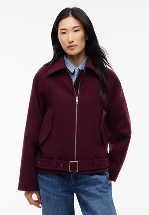 Tommy Jeans, WOOL BLEND BELTED RELAXED JACKET - Леко яке - calypso berry