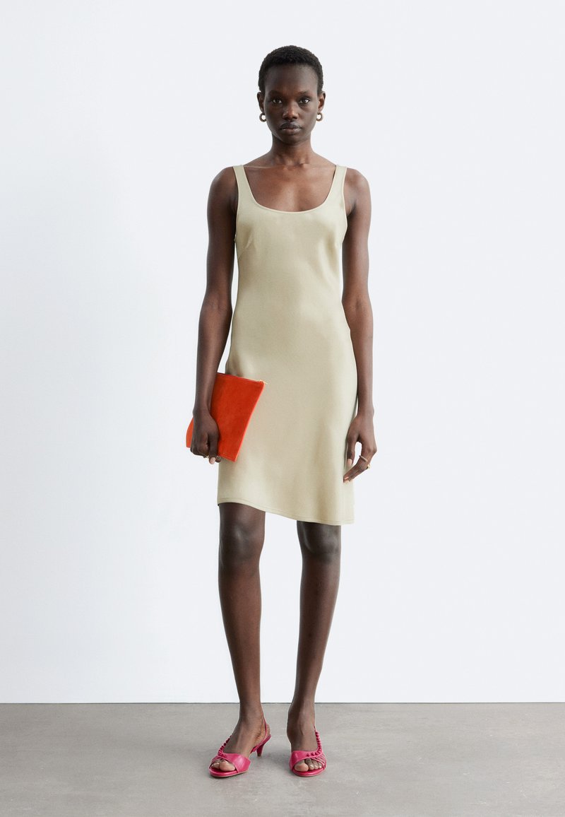 other stories cocktail dress & Other Stories | Draped satin Midi dress | Orange