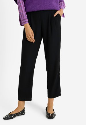 FLUIDE TAILLE ÉLASTIQUÉE - Pantalones - noir