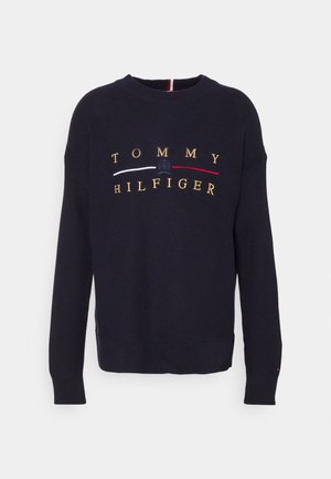 ICON EMBROIDERED STRUCTURED CREW - Maglione - desert sky