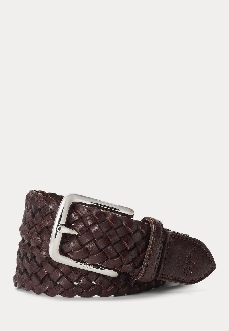 Polo Ralph Lauren - Braided Leather Belt - Öv - dark brown, Nagyítás