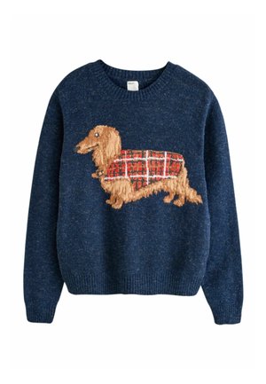 Next, KNITTED JUMPER - Jumper - navy dachshund