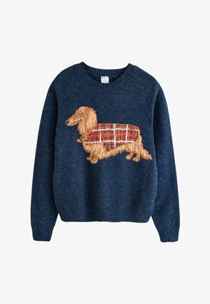 Next, KNITTED JUMPER - Jumper - navy dachshund