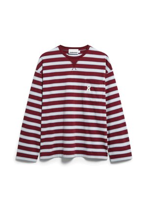 ARMEDANGELS, ICONIC Å FIETAA STRIPE - Langarmshirt - velvet red-soft blue-undyed