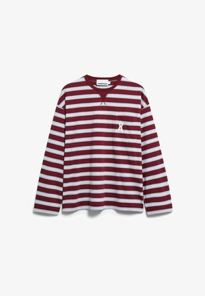 ARMEDANGELS, ICONIC Å FIETAA STRIPE - Langarmshirt - velvet red-soft blue-undyed