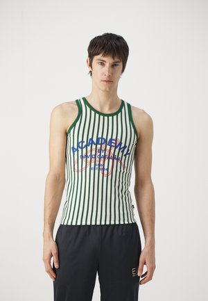 STRIPES LOGO SINGLET - Top - green/ecru