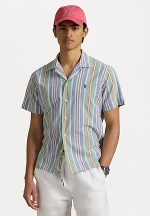 CLASSIC FIT STRIPED CHAMBRAY CAMP SHIRT - Button down-skjorte - blue/green multi