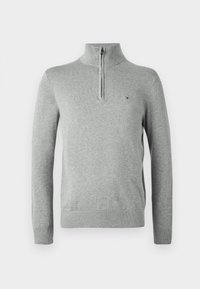 ESSENTIAL ZIP MOCK - Strikkegenser - medium grey heather