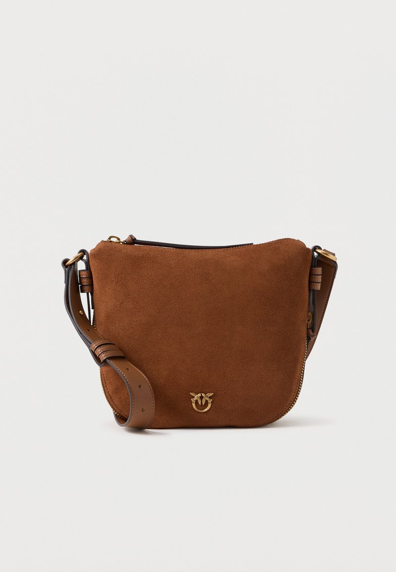 Pinko HOBO ZIP AROUND MINI - Borsa a tracolla - marrone/antique gold ...