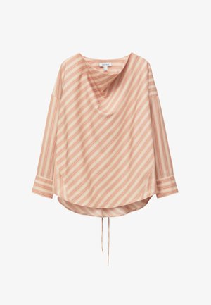 & OTHER STORIES, & OTHER STORIES STRIPED COWL-NECK BLOUSE - Blouse - orange