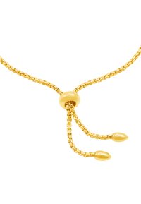 Collana in oro con un pendente rotondo regolabile. Presenta due estremità affusolate, link testurizzati e una finitura lucida. Design semplice ed elegante.