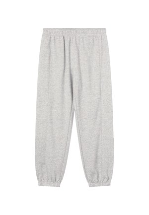 Szare spodnie dresowe wykonane z miękkiego materiału, z elastycznym pasem i zwężanymi mankietami oraz kieszeniami po bokach dla większej użyteczności.