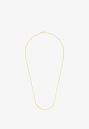 Naszyjnik w odcieniu złota z plecionym wzorem, wykonany z lekkiego materiału, o gładkiej fakturze i bezpiecznym zapięciu.