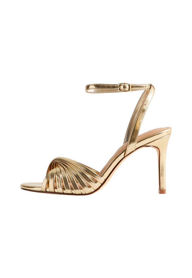 New Look TWISTED VAMP HEEL - Sandals - gold/gold-coloured - Zalando