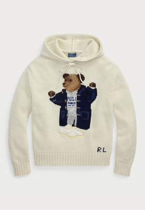 Polo Ralph Lauren POLO BEAR HOODED SWEATER - Kapuutsiga pusa - parchment cream
