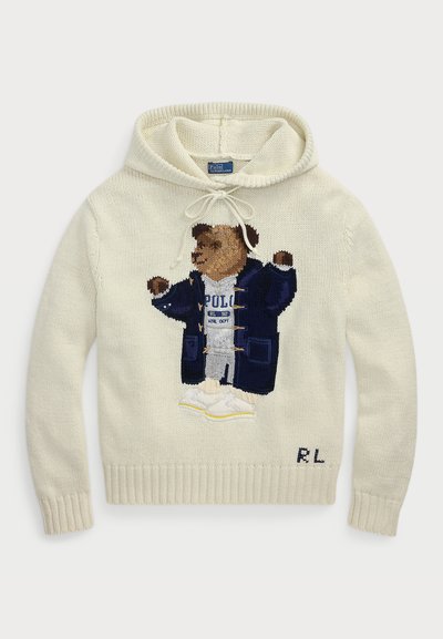 Polo Ralph Lauren POLO BEAR HOODED SWEATER - Hoodie - parchment cream