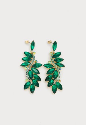PCTINEA EARRINGS - Örhänge - gold-coloured/emerald green