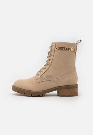 Šněrovací kotníkové boty - beige