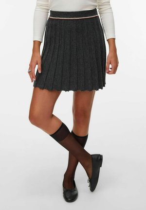 Vero Moda KNITTED SKIRT VMMARINA MID WAIST MINI SKIRT - Jupe trapèze - dark grey melange