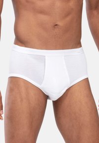 Weiße Baumwollunterhose mit glattem Textil und elastischem Bund. Verfügt über einen klassischen Schnitt und minimalen Nähte für ein sauberes Design.