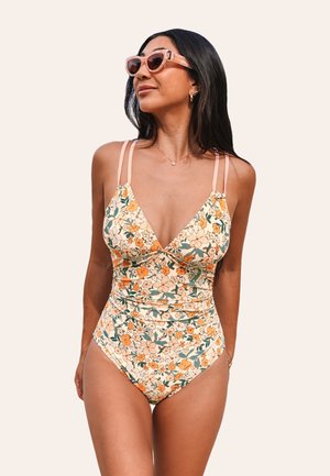 Cupshe Jednodílné plavky - yellow floral