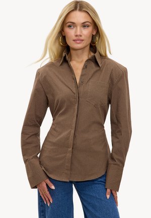Overhemdblouse - checked   brown