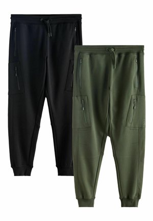 REGULAR FIT 2 PACK   - Jogginghose - black khaki green
