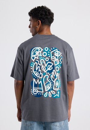 ENNIO - Print T-shirt - dull black