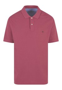 Pánské polo triko s krátkým rukávem v burgundské barvě z bavlny se zapínáním na dva knoflíky a námořnickou podšívkou límce. Na hrudi je malé emblém.