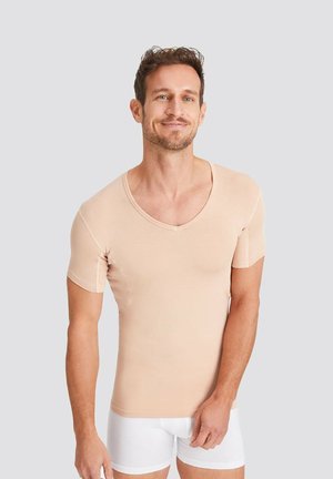 ANTI SCHWEISS V-NECK MIT SCHUTZ AM GESAMTEN - Unterhemd/-shirt - nude