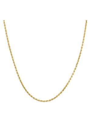 Collier en chaîne torsadée en or, présentant une finition lisse et brillante ainsi qu'un design uniforme avec des torsions cohérentes sur toute sa longueur.
