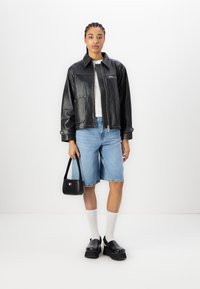 Mads Nørgaard SOFT JONES JACKET - Jachetă piele - black