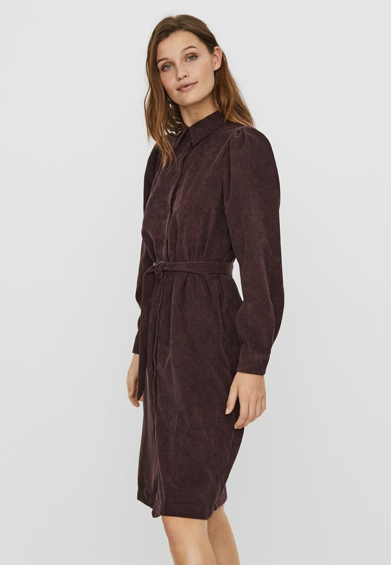 Vero Moda CORD - Blusenkleid - winetasting/bordeaux - Zalando.de