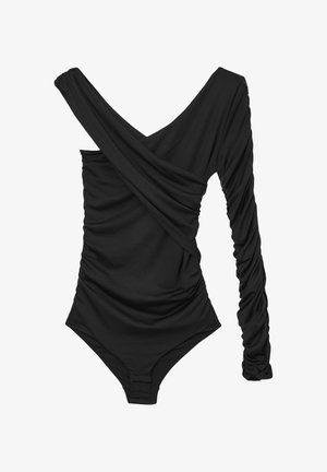 Calliope MONOSPALLA DRAPPEGGIATO - Maglietta a manica lunga - nero