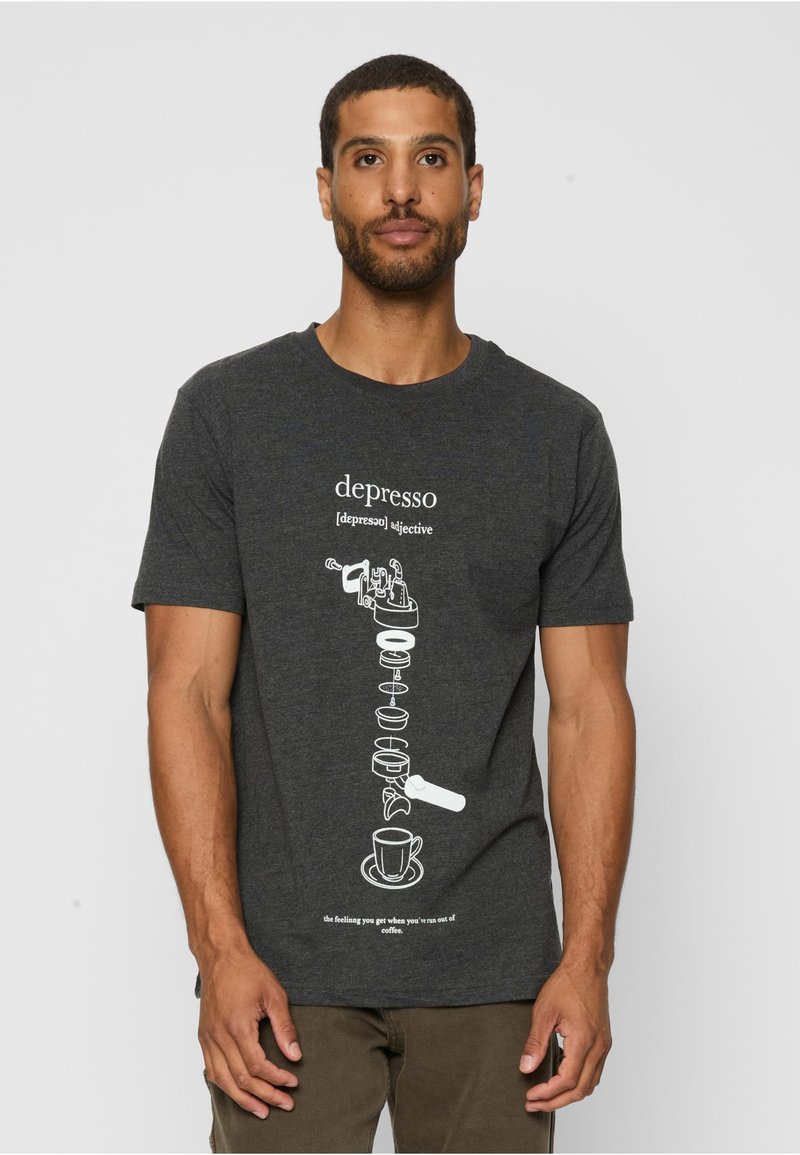 Mister Tee DEPRESSO  - Apdrukāts T-krekls - charcoal