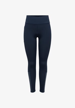 Temno modre pajkice z visokim pasom, izdelane iz raztegljivega materiala. Na spodnjem delu nog so mrežasti paneli za zračenje.