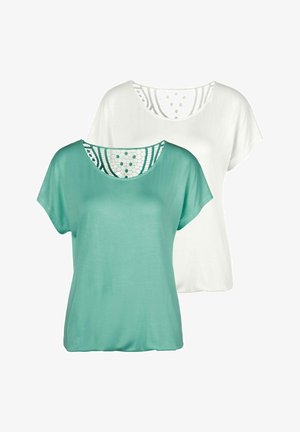 LASCANA, 2 PACK - Print T-shirt - mint + creme