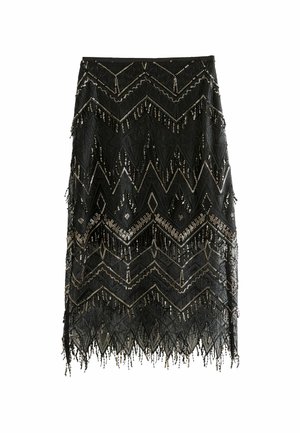 REGULAR FIT - PREMIUM  MIDI  - Gonna a campana - black