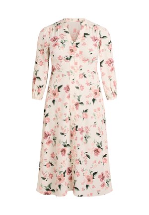 Zizzi, MIDIKLEID MIT SMOCK UND ZIERKNÖPFEN - Robe chemise - beige