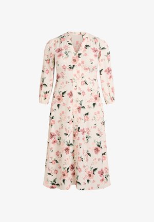 Zizzi, MIDIKLEID MIT SMOCK UND ZIERKNÖPFEN - Φόρεμα πουκάμισο - beige