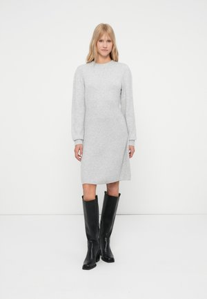 VILARA O NECK DRESS - Vestido de punto - light grey melange