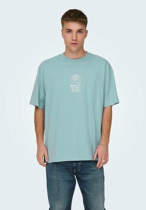 Only & Sons 2ER-SET RUNDHALS KURZARM - Print T-shirt - grau-blau