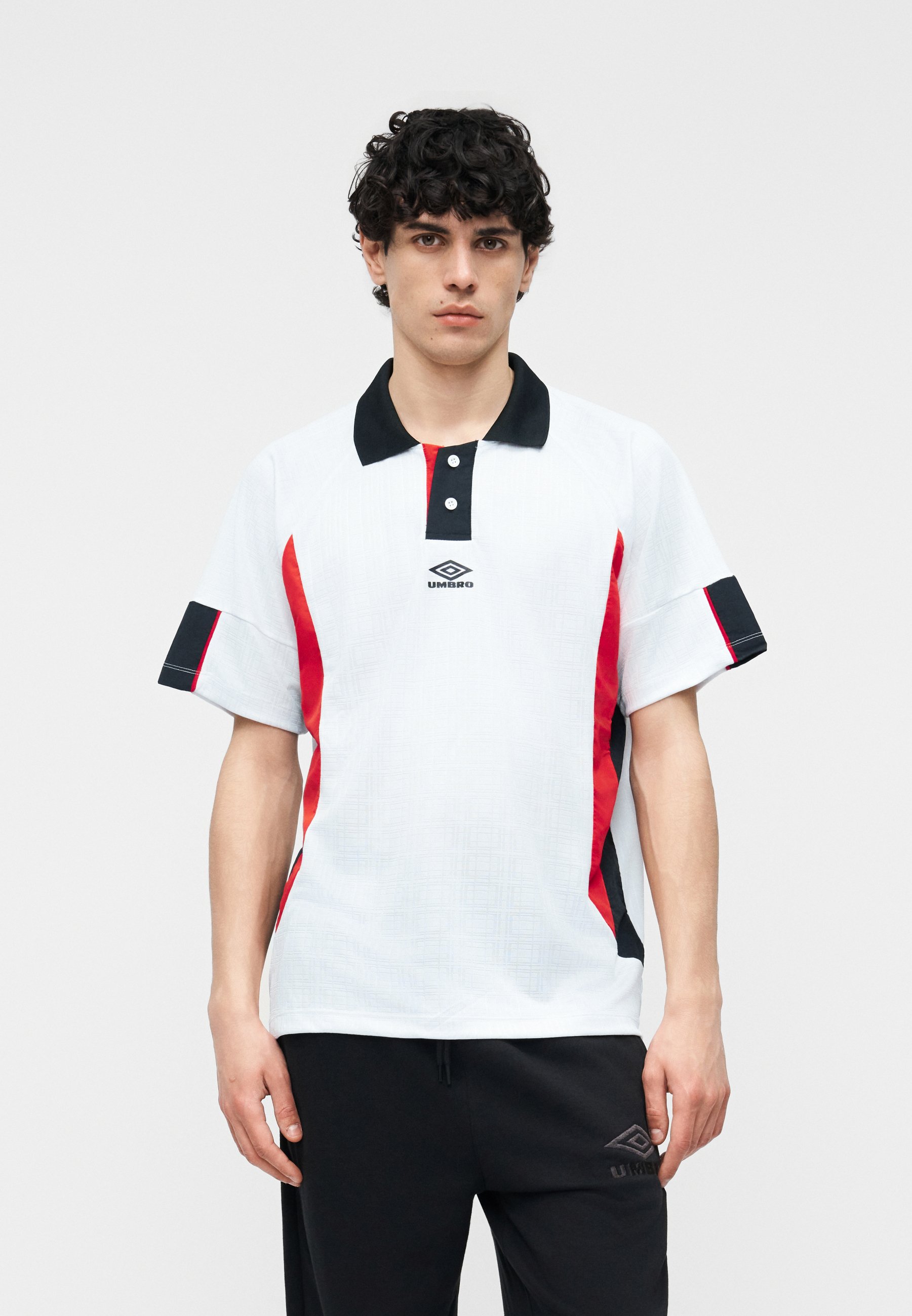 Umbro FOOTBALL UNISEX - Polo shirt - brilliant white/black/goji
