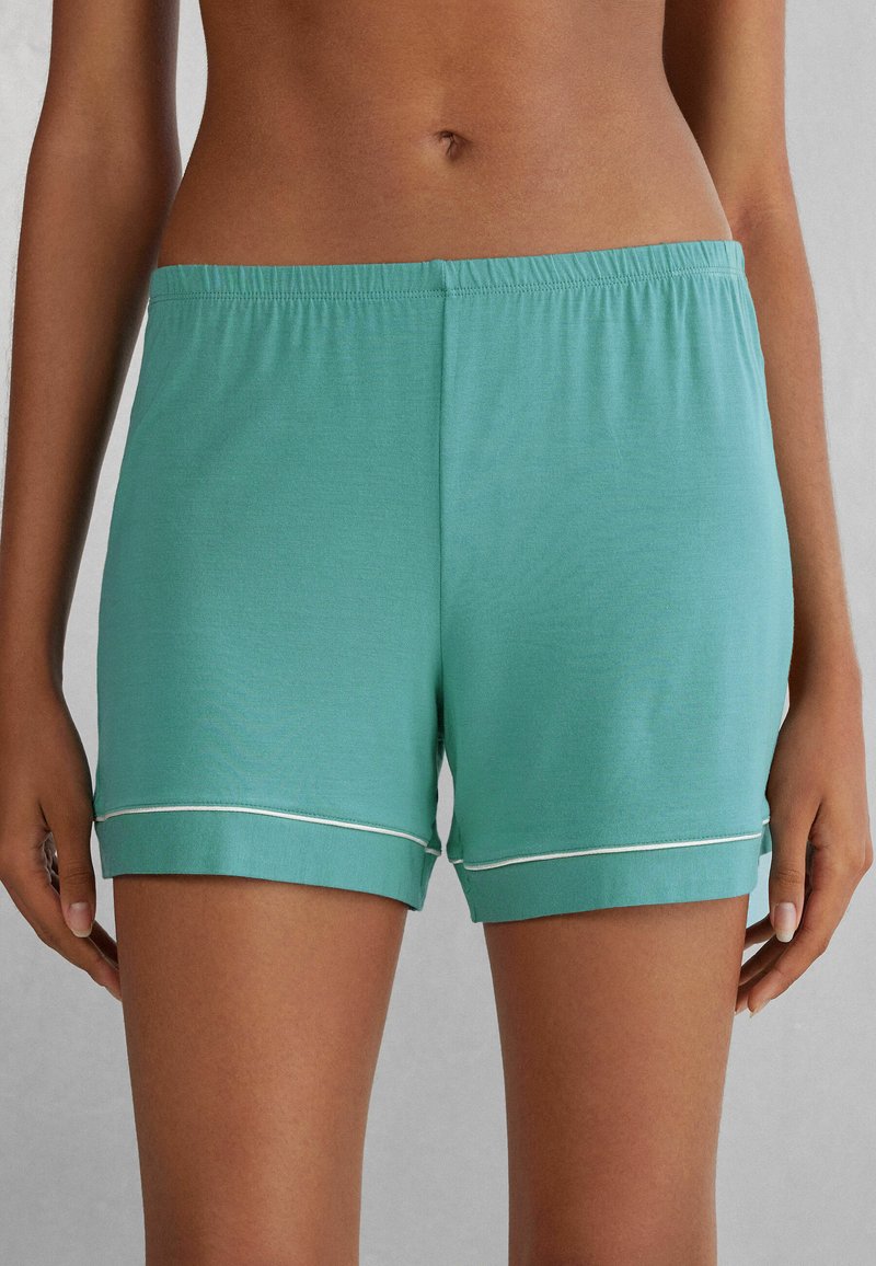 Intimissimi AUS MIT KANTEN IN KONTRA - Pyžamový spodní díl - blau lagoon blue