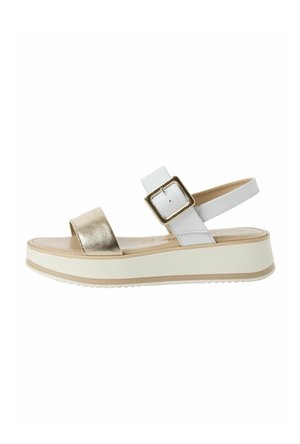 Sandalen met plateauzool - white comb