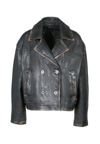 ABBIE - Leren jas - used black