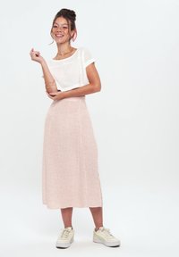 Herita PRINTED LONG SLIT - A-snit nederdel - white