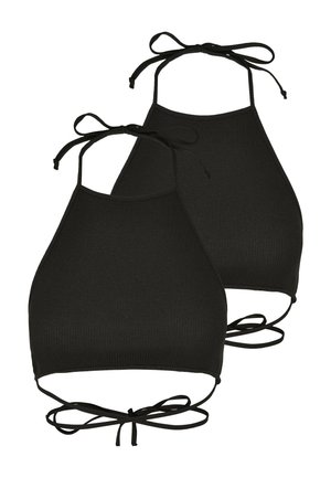 Urban Classics, LADIES RIB TRAPEZE CROPPED TOP 2-PACK - Débardeur - black black